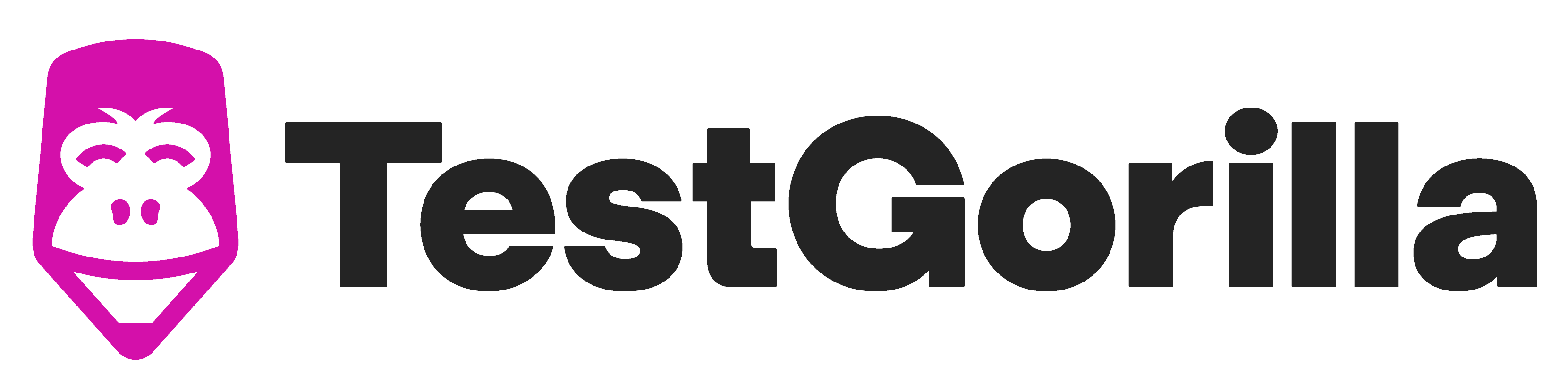 test gorilla company logo in black color font style